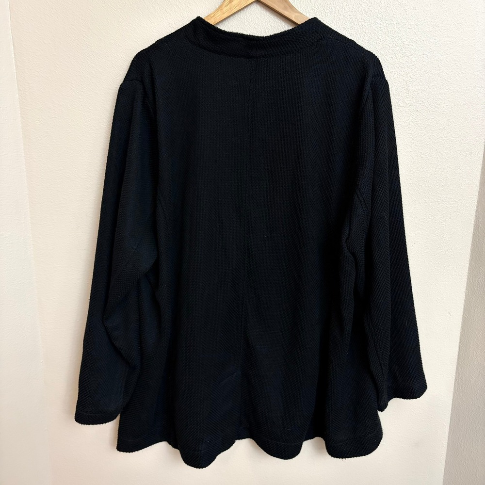 Soft Surroundings Blazer 3X Black TexturedOpen Front Cardigan Jacket Academia - Picture 7 of 8